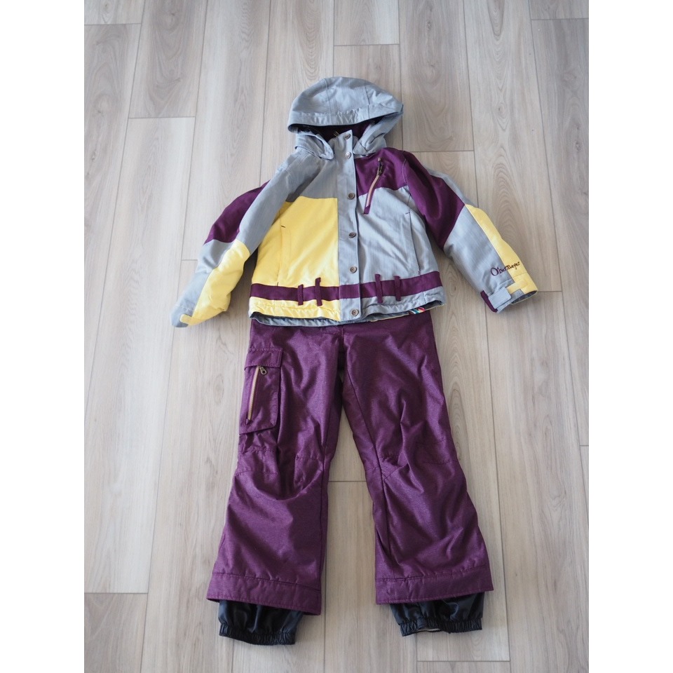 Obermeyer Lighthouse Purple Yellow Snow Suit Jacket Pants Girls 10 Juniors Good